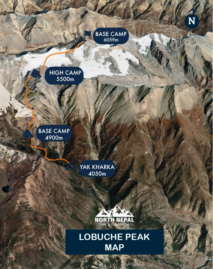 Chulu Far East Peak Map